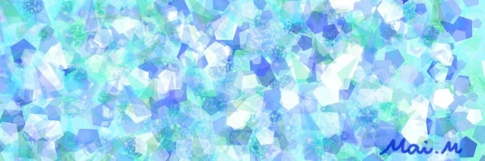 基本価格　10000JPYC　　氷ーIce　　冬の寒い空気で自然に固まった氷を表現しました。SNSのヘッダーにしようと思って見やすいようにこのサイズで描きましたが、氷の棒や氷柱に見えてよかったなと思いました。氷の中に閉じ込められた微生物や空気などを表現しています。