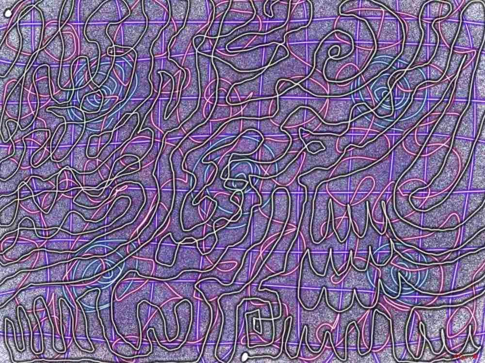 基本価格　10000JPYC　　悩みーProblem　　一人で悩んでいる時の状態を表現しました。この悩みはすでにどう解決すればいいかわかっているのですが、気持ちがまだついていかず、とてももやもやしています。同じことをずっとぐるぐる考えてしまっている状態です。