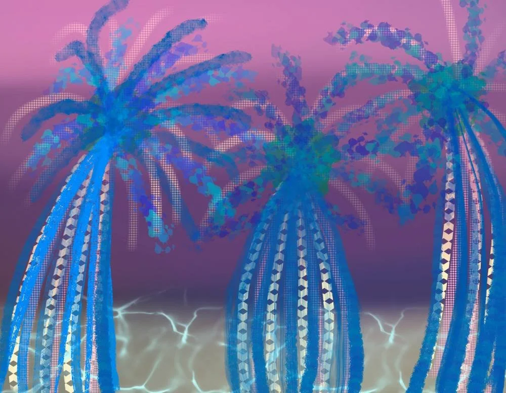 基本価格　5000JPYC　　異国の空気ーExotic atmosphere　　知らないものに対する怖さと不思議さを表現しました。まだ馴染みのない食べ物や慣れない気候に苦しんだり、嫌になったりする様子です。