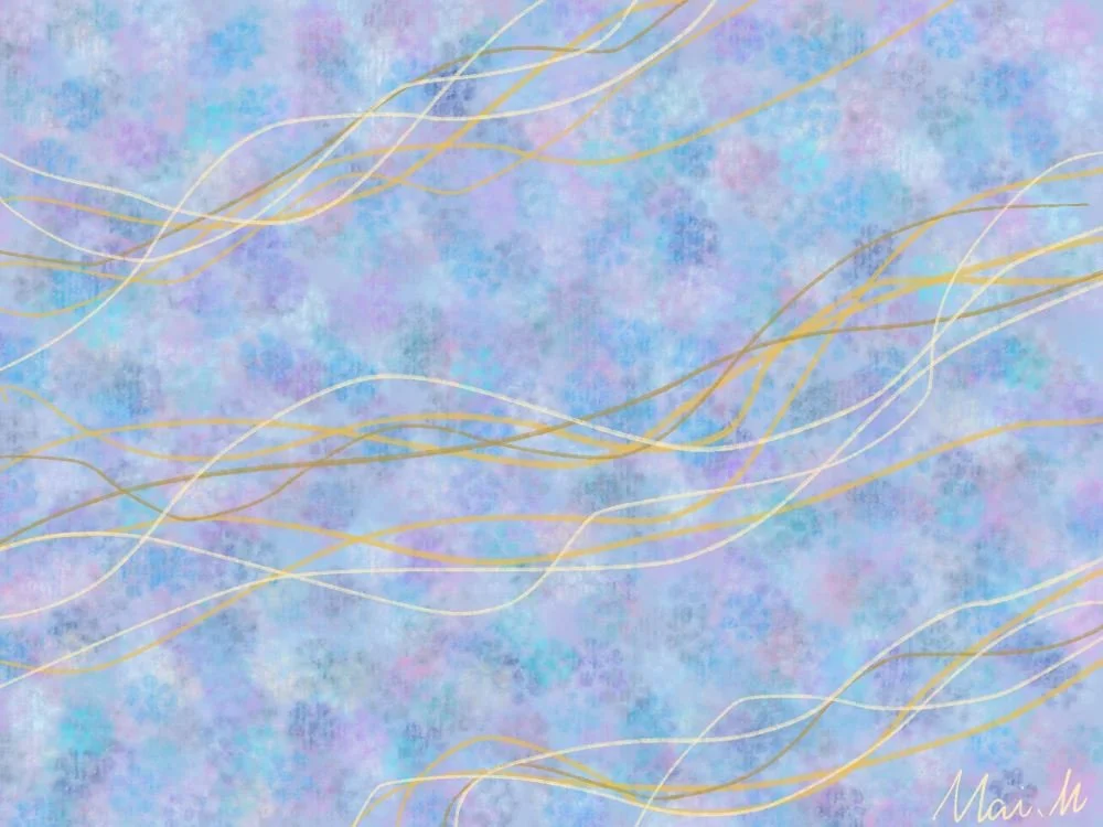 基本価格　10000JPYC　　冬のご挨拶ーWinter Greeting　　大切な誰かに贈り物をする時に添えて貰えるように描きました。金色の線が上っていくみたいに、貰った人の運気も上がるように描いています。