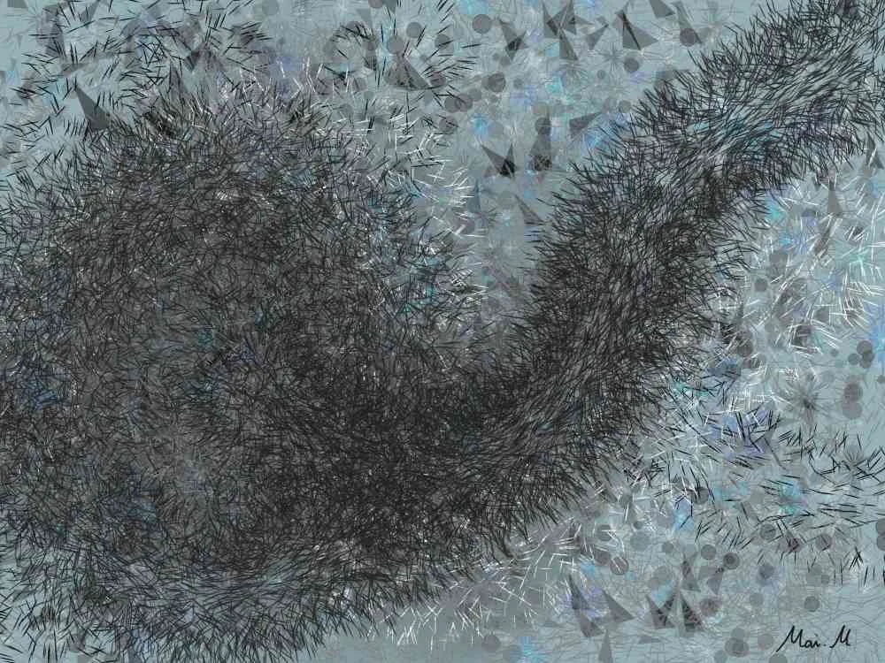 基本価格　5000JPYC　　しっぽーTail　　動物のしっぽの毛を意識して描きました。あまり懐いておらず、向こうを向いています。