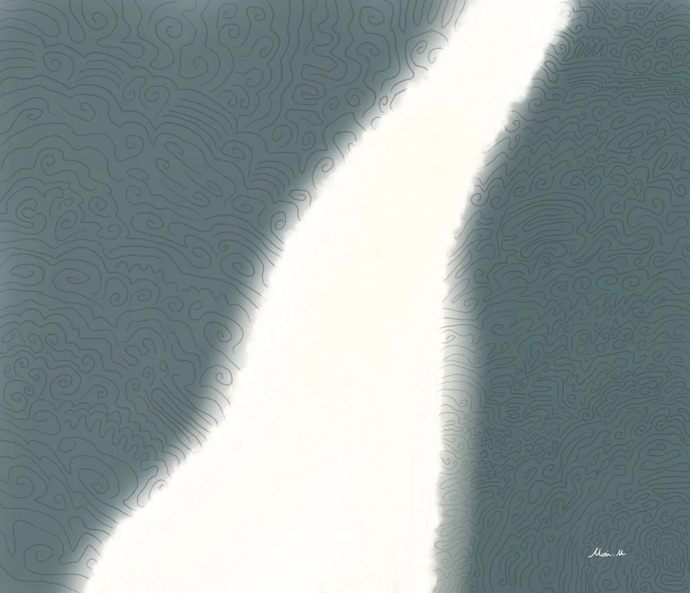 基本価格　5000JPYC　　朝日ーMorning Sun　　カーテンの隙間から見えた朝の光を描きました。まだ眠気が冷めない状態でぼーっと朝日を浴びているところです。