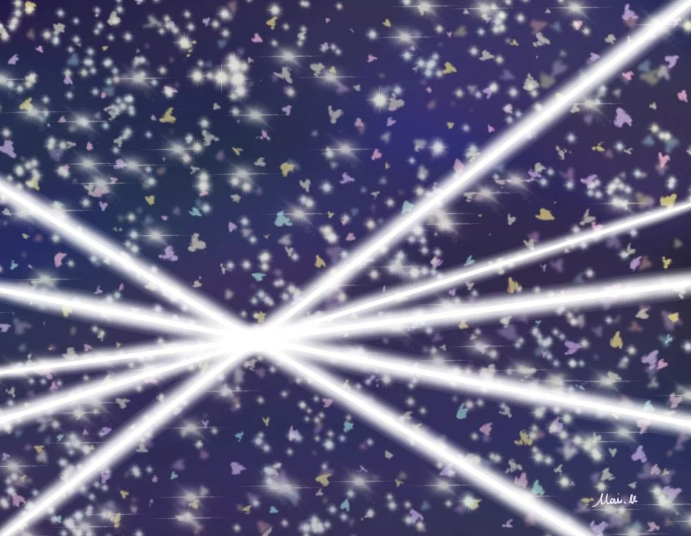 基本価格　10000JPYC　　星屑のギフトーGift of Stardust　　夜空の星をギフトにして眠れない誰かのもとに届ける絵です。優しい光が眠れない気持ちをほぐしていきます。受け取った人が幸せになるように願いが込められています。