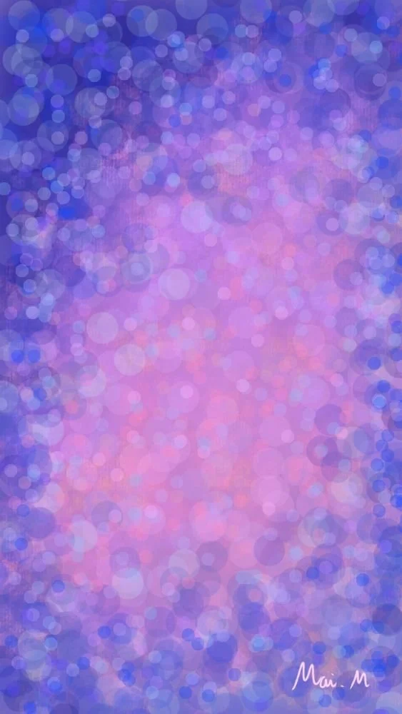 基本価格　5000JPYC　　未知の世界ーThe Unknown World　　まだみぬ世界に様々な可能性が広がっている様子を描きました。私は未知なるものには紫色のイメージがあるので、その感覚を活かしながら表現しました。