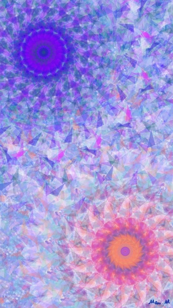 基本価格　10000JPYC　　高気圧と低気圧ーAnticyclone and low pressure　　日本の天気予報でよく使われる天気図を参考にして、上空の空気の流れを表現しました。高気圧と低気圧の関係に興味があります。