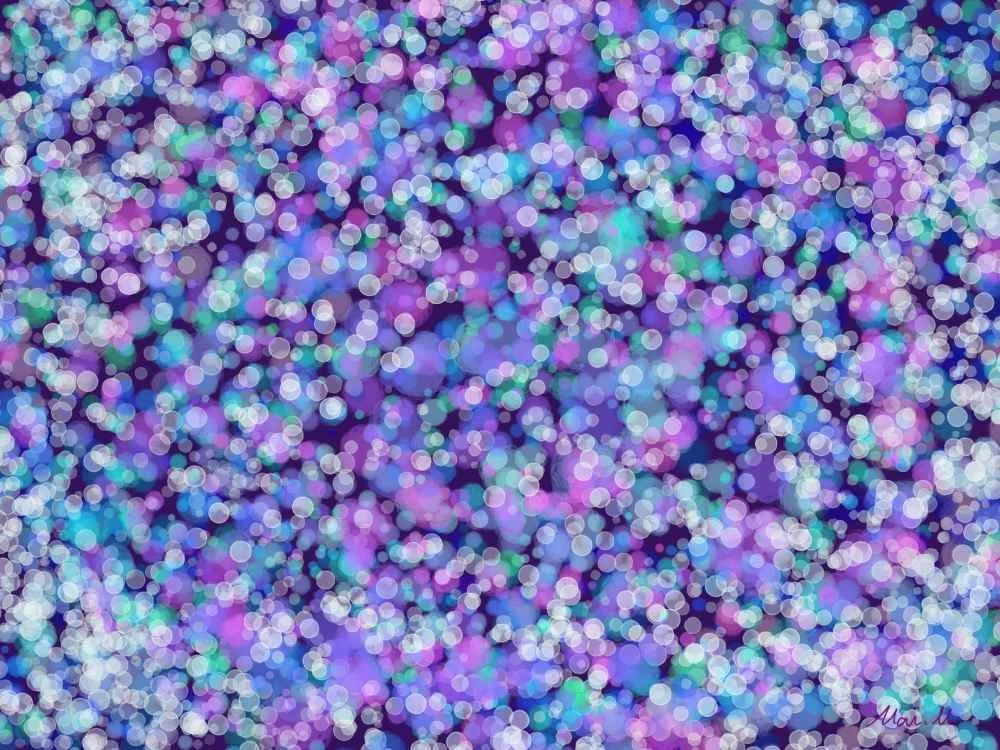 基本価格　5000JPYC　　涙ぐむーBe moved to tears　　直感で感じた色を重ねていったら涙で視界が滲んでいるように見えてこのタイトルにしました。ブラシの透明感がうるうるしている涙の世界に合っていてお気に入りです。