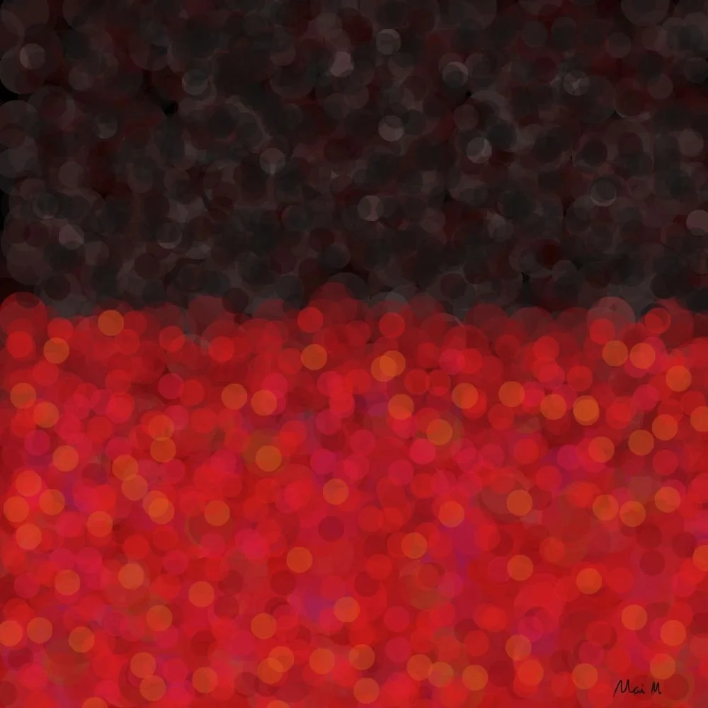 基本価格　20000JPYC　　地獄ーHell　　よく地獄の出てくるお話の血の海やマグマの海を想像して描きました。生きる全ての苦しみが煮えたぎっていて、天井から全ての悲しみが降ってきます。とても怖いところです。