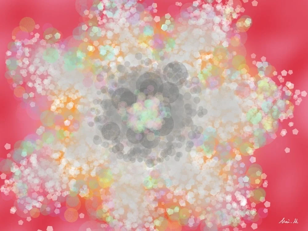 基本価格　10000JPYC　　お花ーFlowers　　多くの人が行き交う中で、一般的な美しさというのは何かということを考えて描いた花。美しさというのは限られたものではなくて、人それぞれあっていろんな色で描かれていいものである。