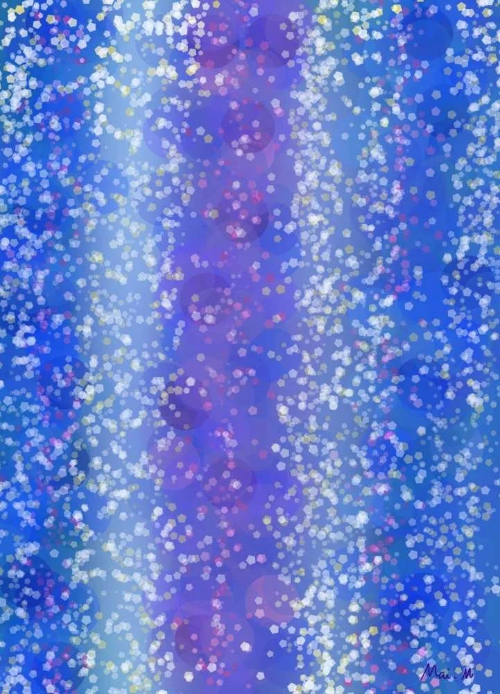 基本価格　5000JPYC　　画面ーScreen　　縦方向にグラデーションになるように色を塗ってみたら、子供の頃、ブラウン管のテレビの画面にすごく近づいて見た時のことを思い出しました。いろんな光がキラキラしていて不思議だったのを思い出して、この絵を描きました。