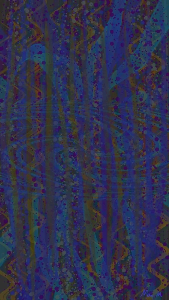 基本価格　10000JPYC　　不快感ーDiscomfort　　最初に描いた絵を加工したり他の線を重ねたりして、気持ち悪さなどの不快な感覚が重なっていくのを表現しました。