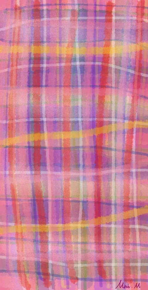 基本価格　10000JPYC　　なつかしの服ーClothes I used to wear　　小さい頃に妹とお揃いで着た、お気に入りのワンピースの柄を表現しました。一緒に遊んだり、喧嘩したり、走って転んだり、いろんな気持ちが込められています。