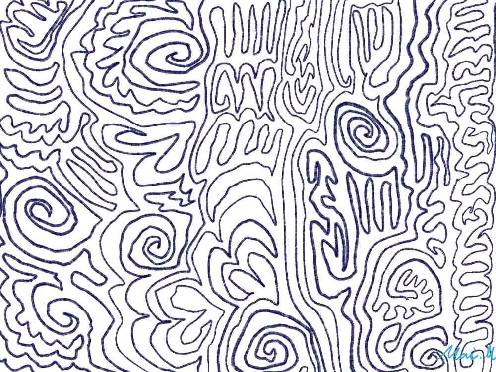 基本価格　10000JPYC　　南国の花ーTropical Flowers　　南国のポジティブで賑やかな雰囲気をイメージしながら単色で表現しました。植物の蔓や大きな花びら、背の高い木の幹が描かれています。