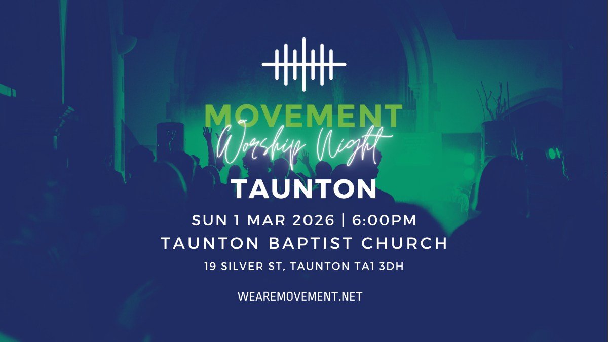 Our young people are excited to help organise and take part in the next Movement Worship event on 1st March, 6pm, at Taunton Baptist Church! 🙌🎶

It&rsquo;s always such a powerful time of worship, community, and growing together in faith - and we ca