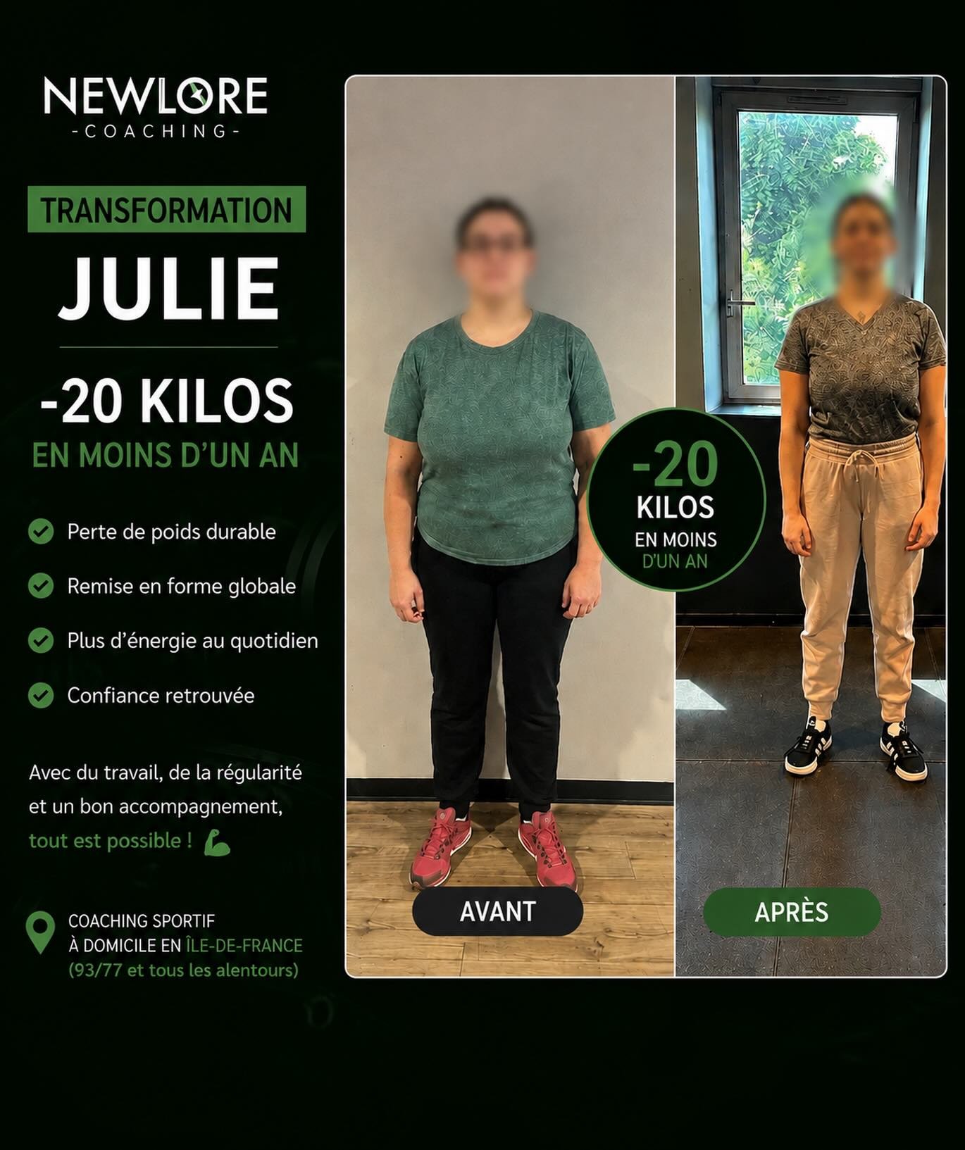 🔥 Julie est venue nous voir avec un objectif clair : se transformer physiquement, mais aussi mentalement.

Au fil des mois, gr&acirc;ce &agrave; sa motivation, sa r&eacute;gularit&eacute; et son implication, elle a compl&egrave;tement chang&eacute; 