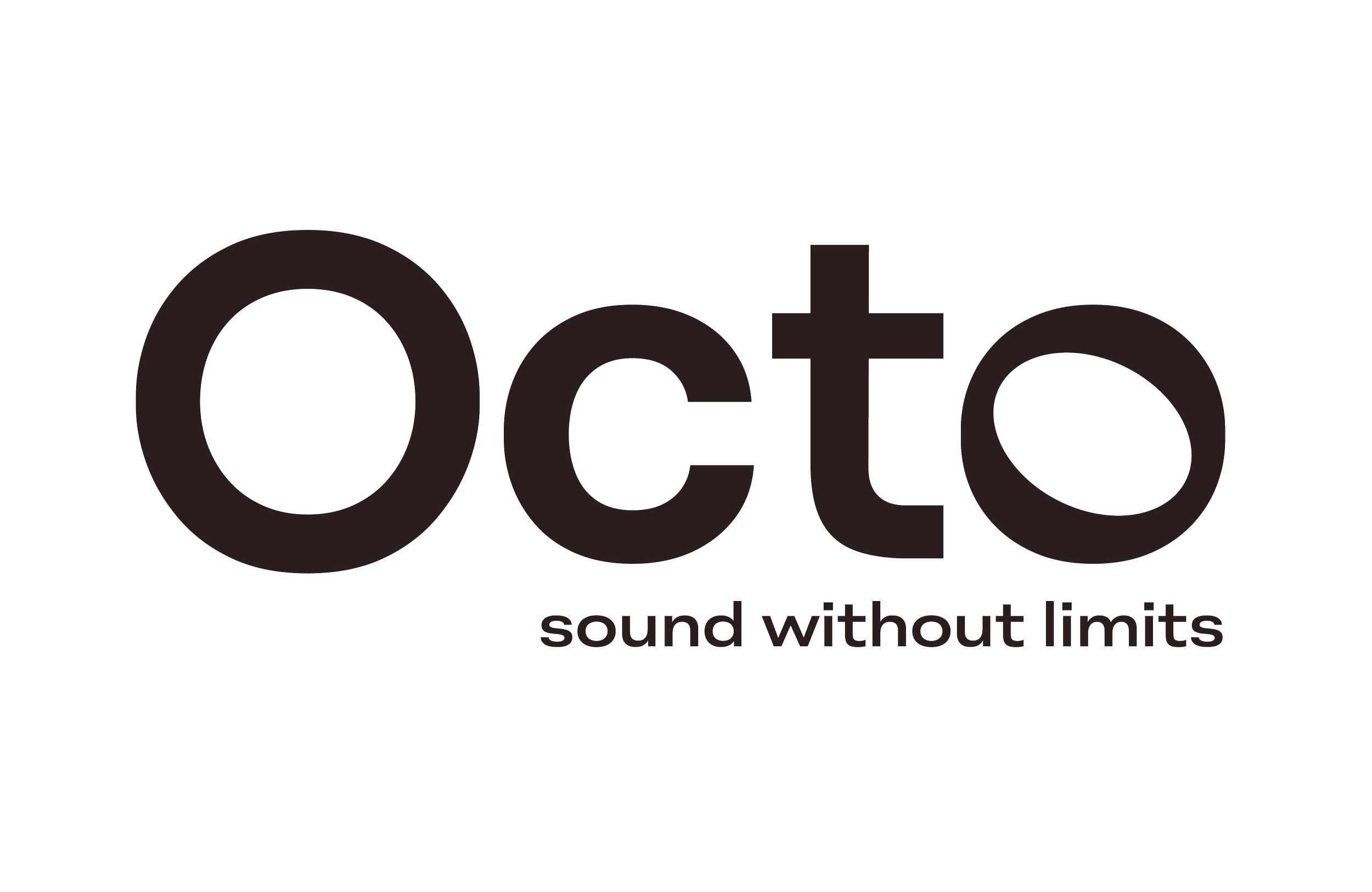 Logo of Octo, a sound technology company, with the tagline sound without limits.