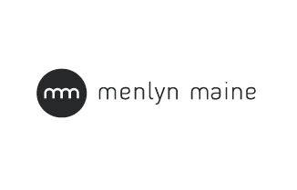 Logo for Mentlyn Maine with a circular icon and lowercase text