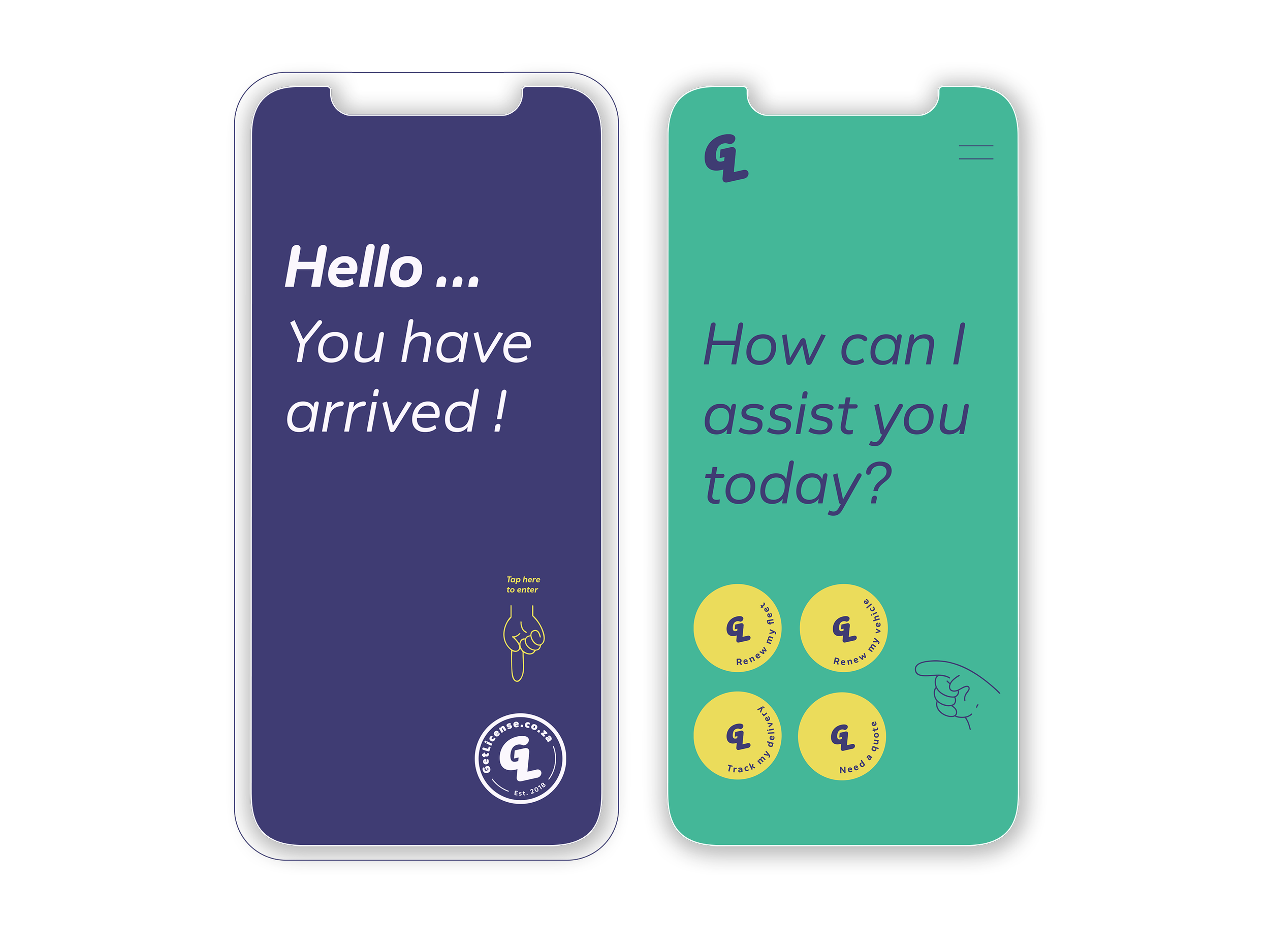 GetLicense.co.za app design layouts with easy UI and satisfactory UX for every online customer.