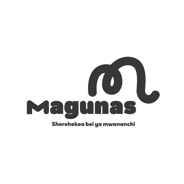 Logo for Magumas with a snake graphic and the text "Magumas" and "Sherehekea belli ya mwanga" underneath.