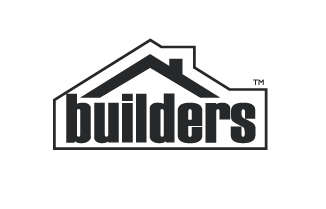 Logo for Builders, featuring a house outline above the word 'builders' in bold letters.