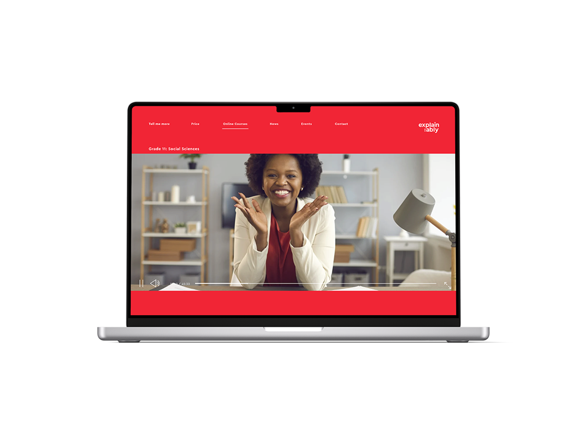 Explain:ably online class with live video feed on the portal app.