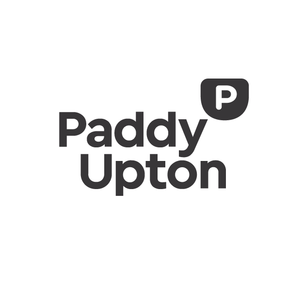 Text reading 'Paddy Upton' with a small 'P' icon in the top right corner.