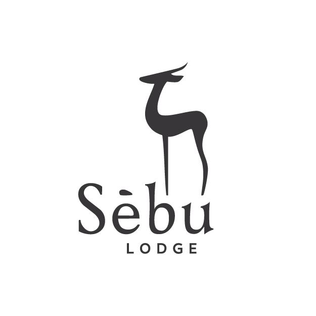 Logo for Sèbu Lodge featuring a stylized deer illustration and text.