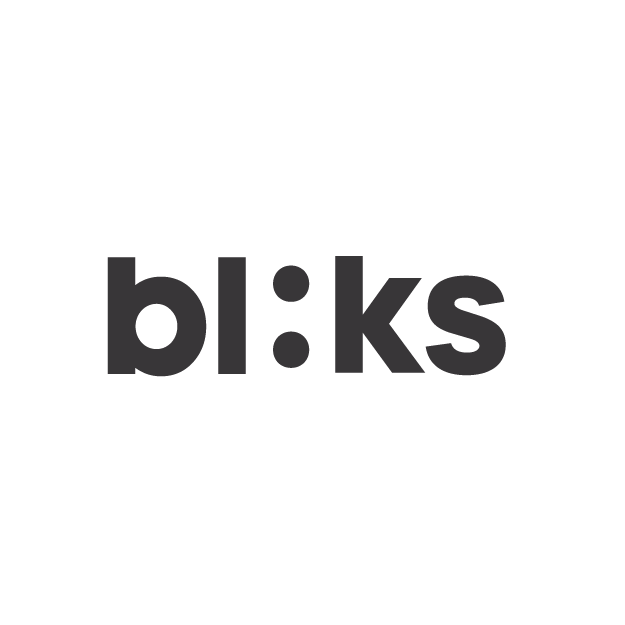 Logo with the word 'bl:ks' in lowercase, with the colon replacing the letter 'o'.