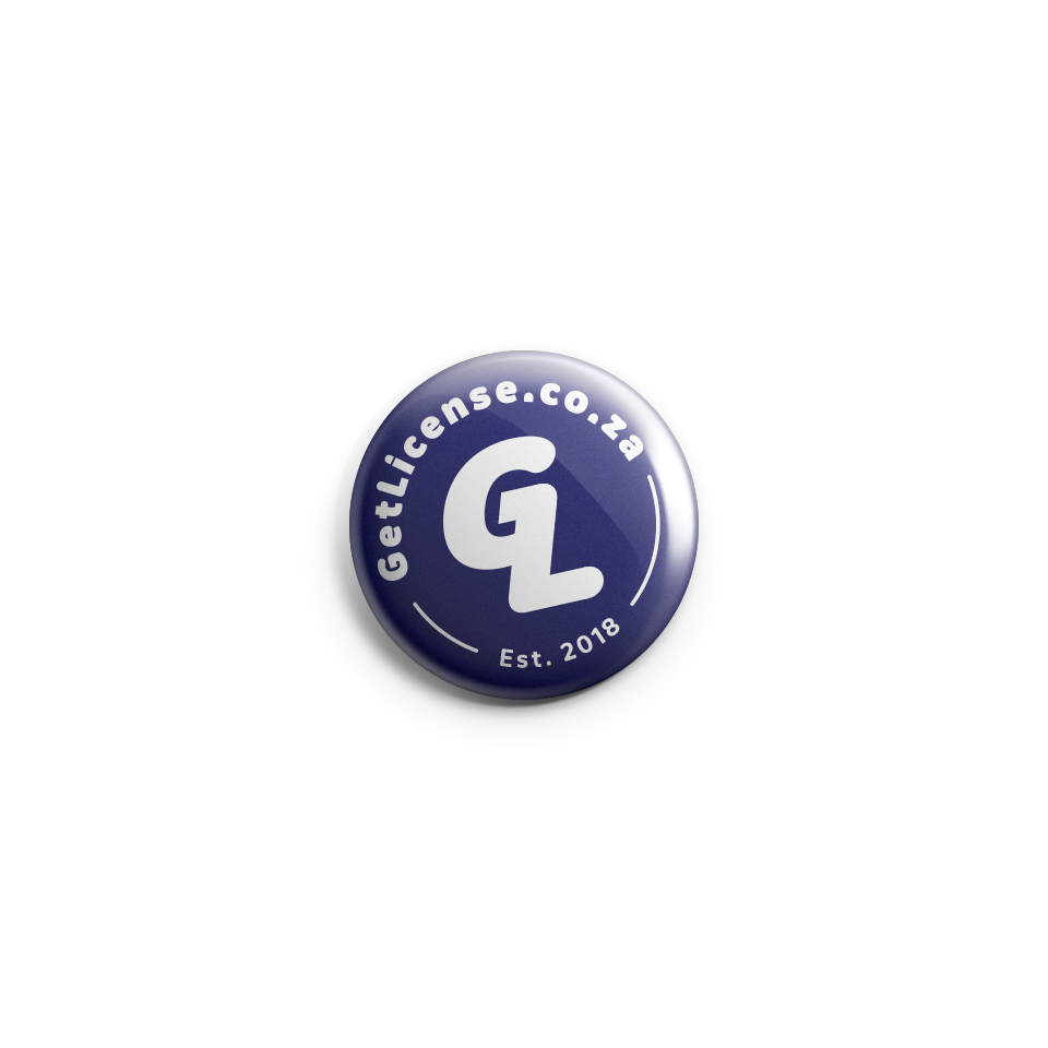 A circular blue button with white text that reads 'GetLicense.co.nz', a large 'G' and 'L' in the center, and 'Est. 2018' at the bottom, set against a black background.