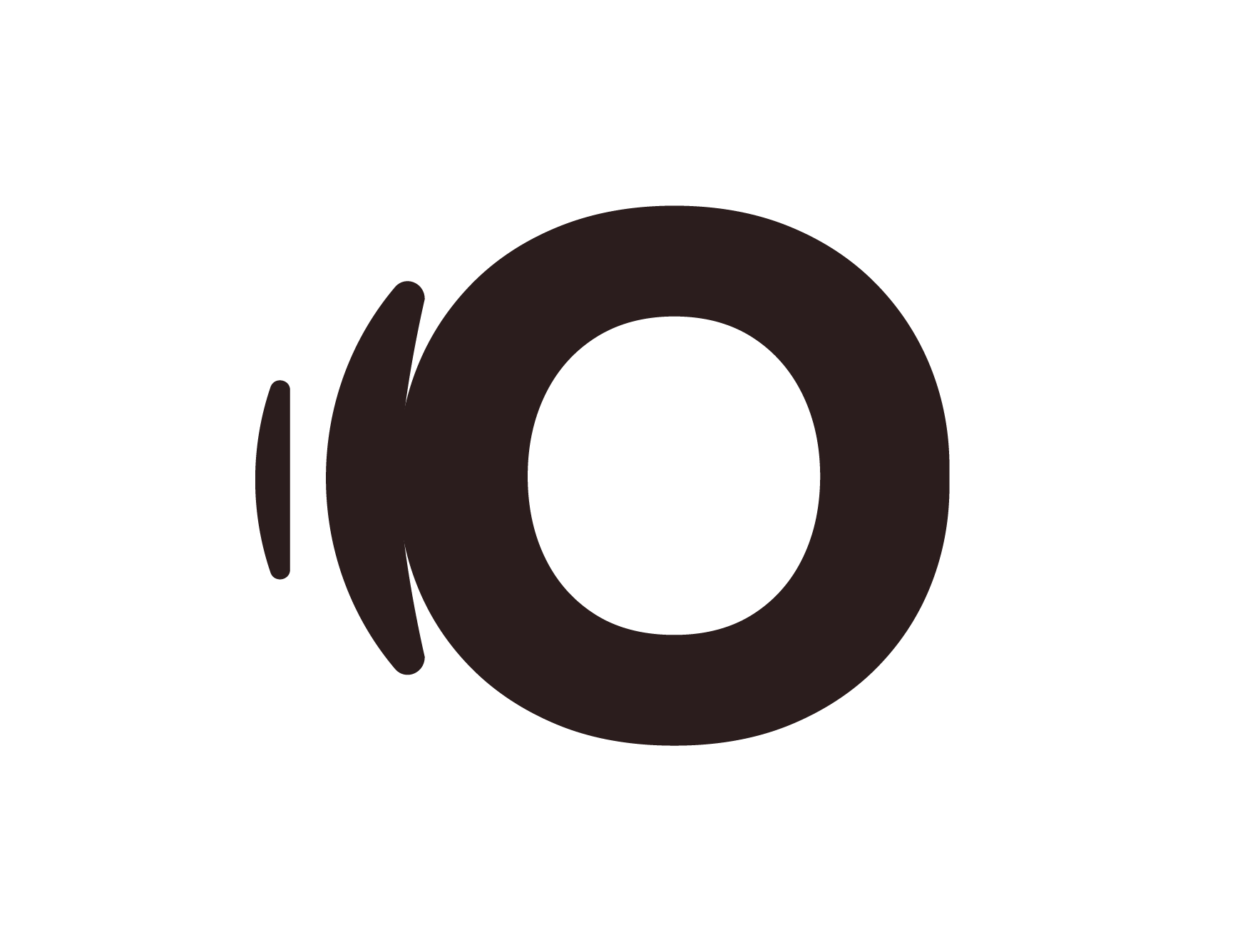 Black circular logo with stylized letter 'O' and a swirl design around it.