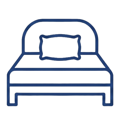 Simple illustration of a bed with a pillow.