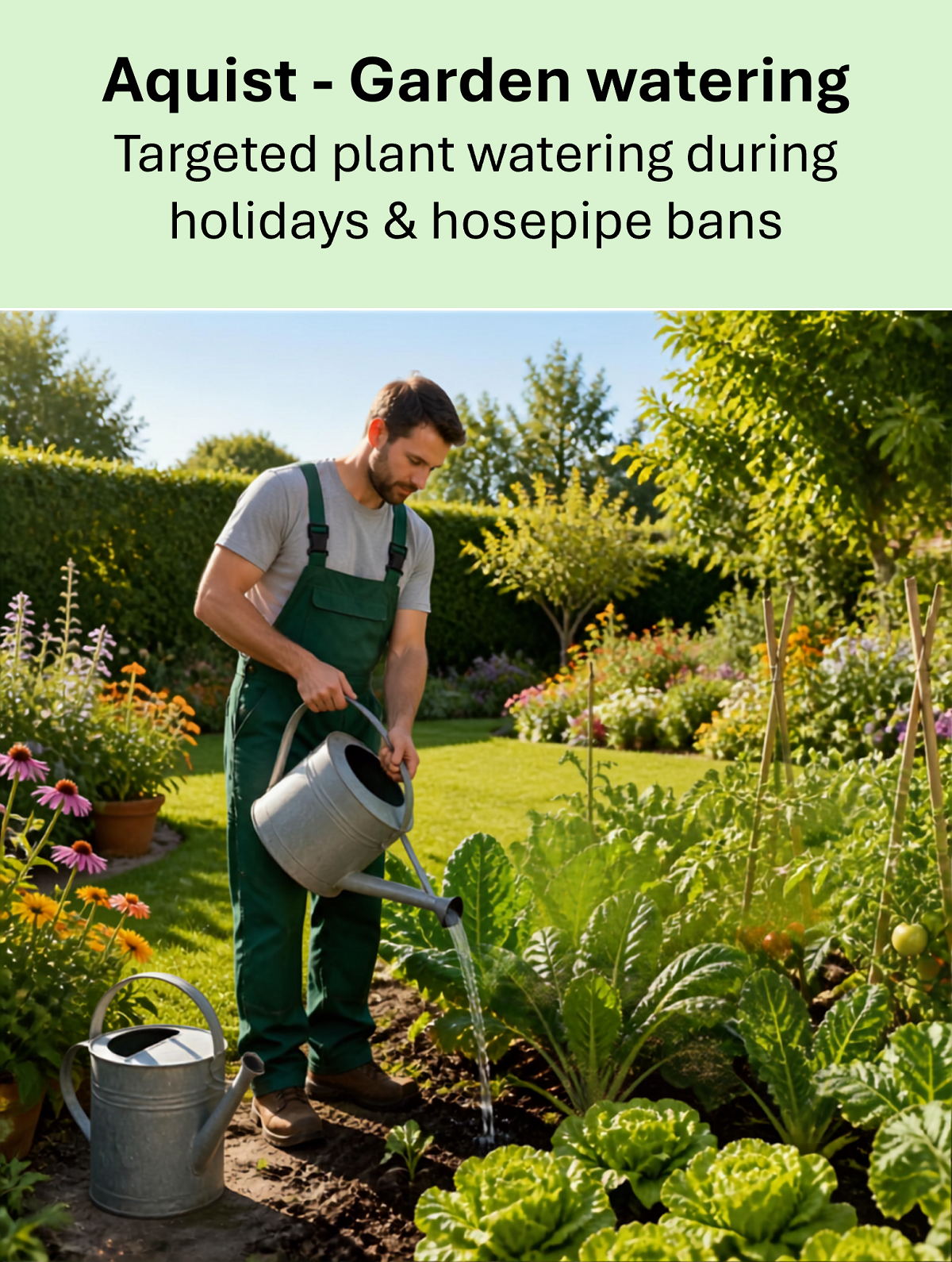 Plant watering service in Broadstone. During hose pipe bans it is still legal to water by can, but much harder work. We can help. 