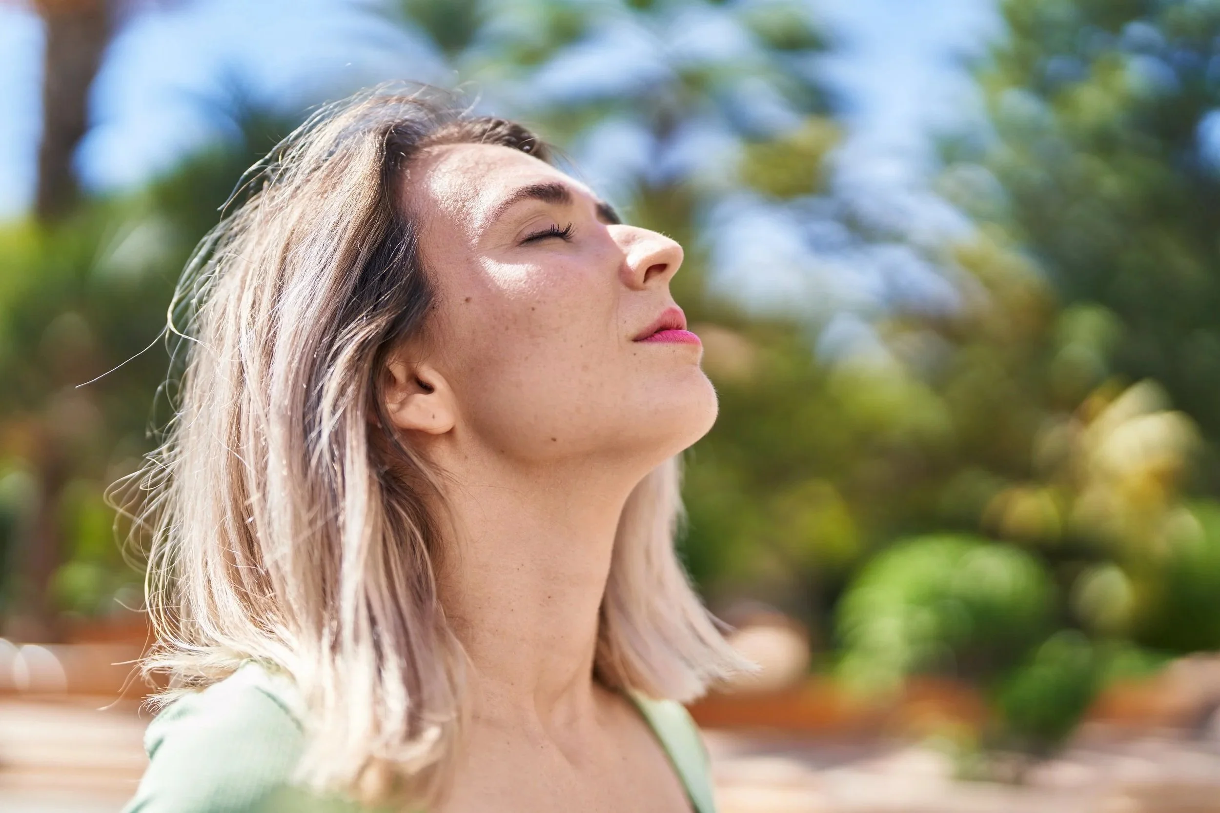 Woman breathing