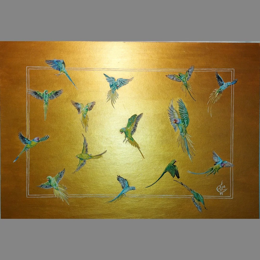 Parakeets in Flight, 2021 **SOLD**