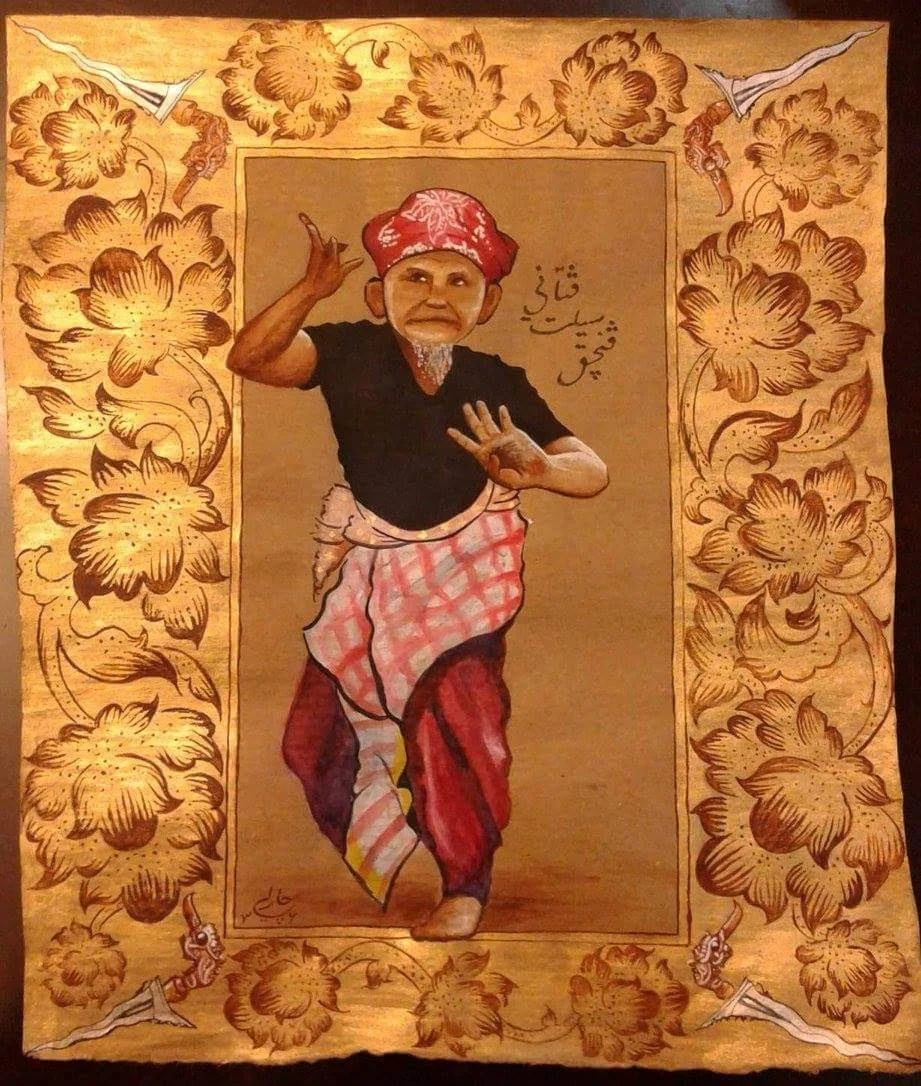 Pencak Silat Patani, 2016
I painted this image of an old Malay silat fighter on  a scrap of brown paper, whilst working in Thailand's troubled southern border provinces.