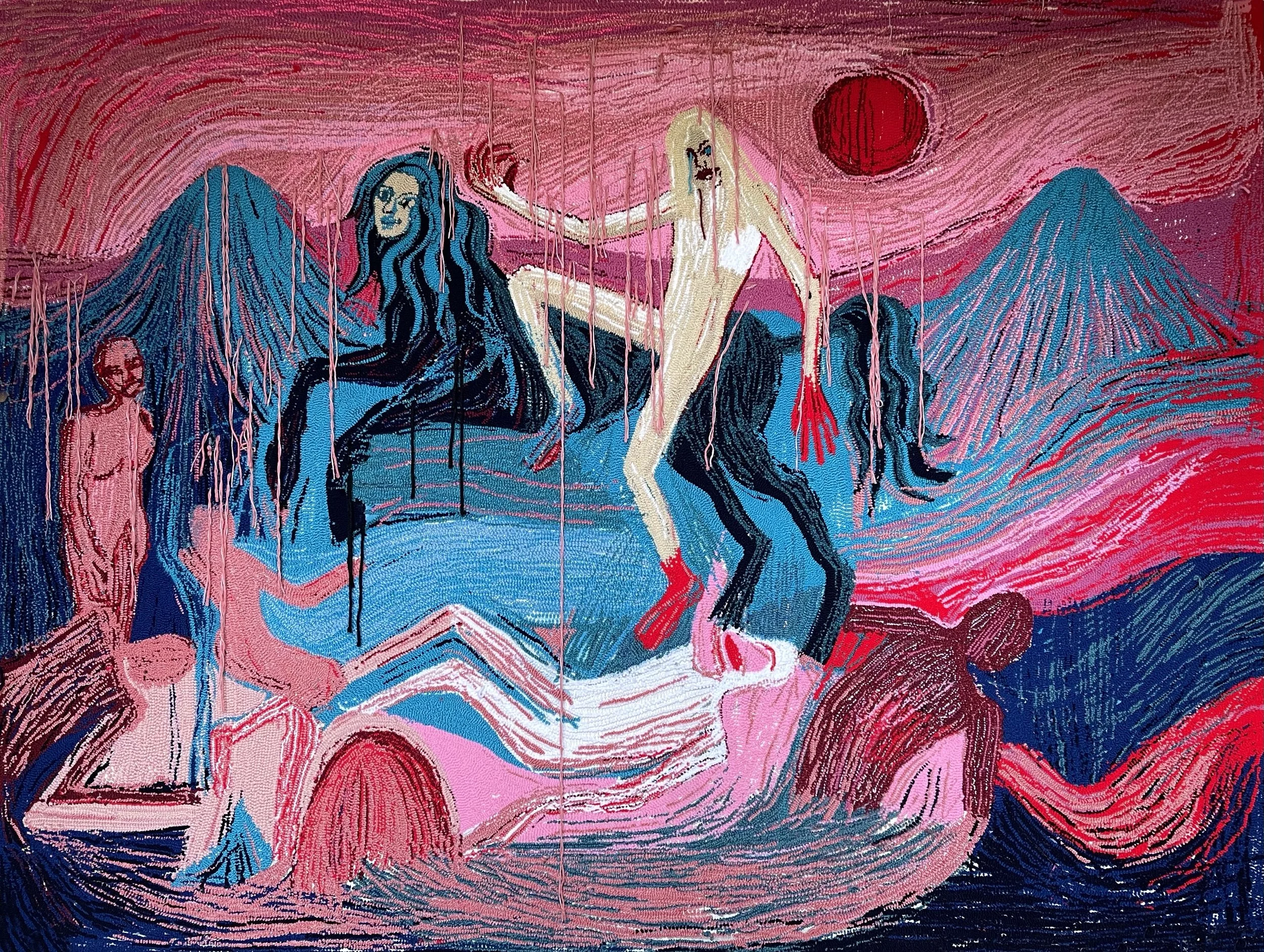 "The rider" 270 x 220 cm, tufted wool, acrylic yarns, 2023