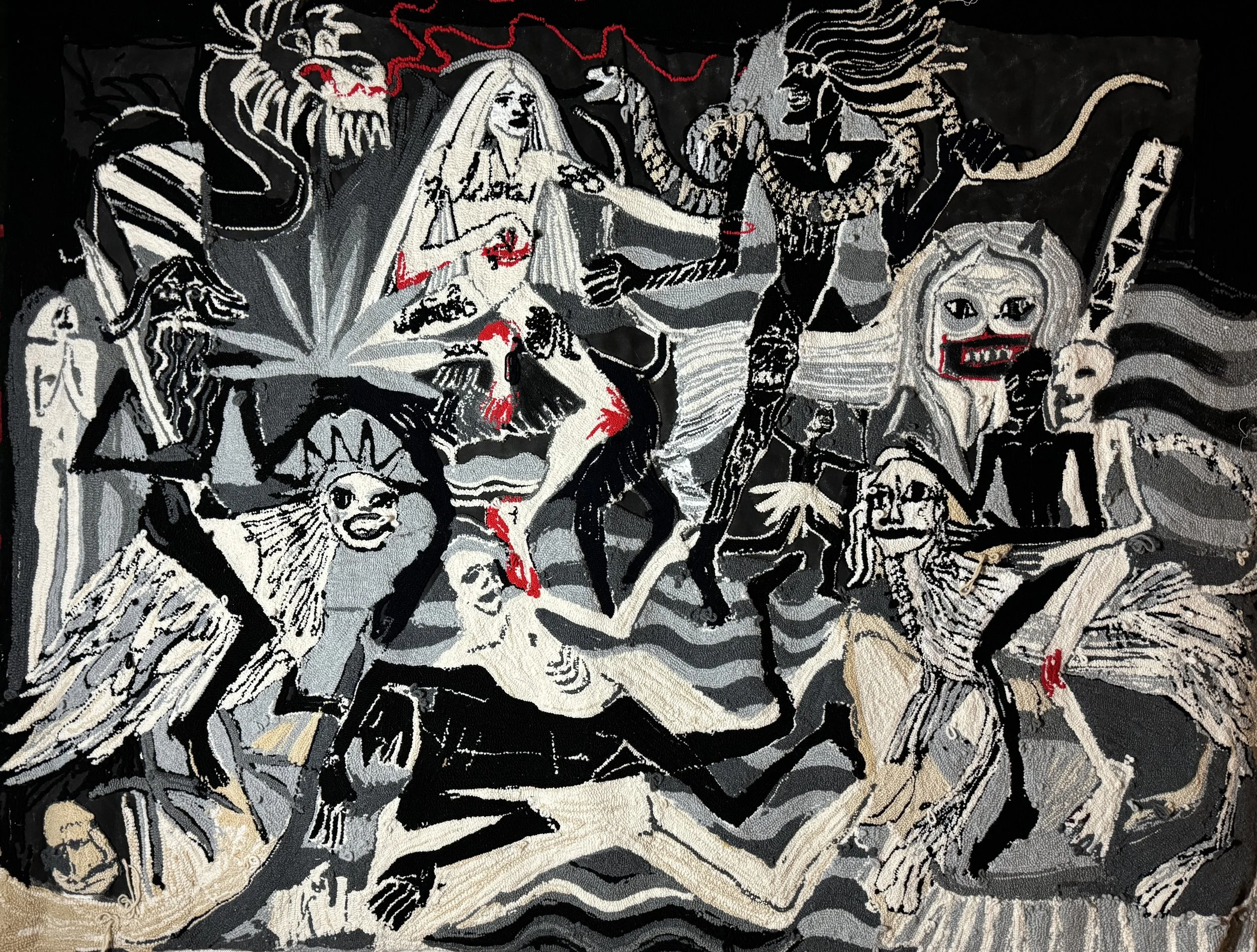 "The battle", 270 x 220 cm, tufted wool, acrylic yarns, 2023