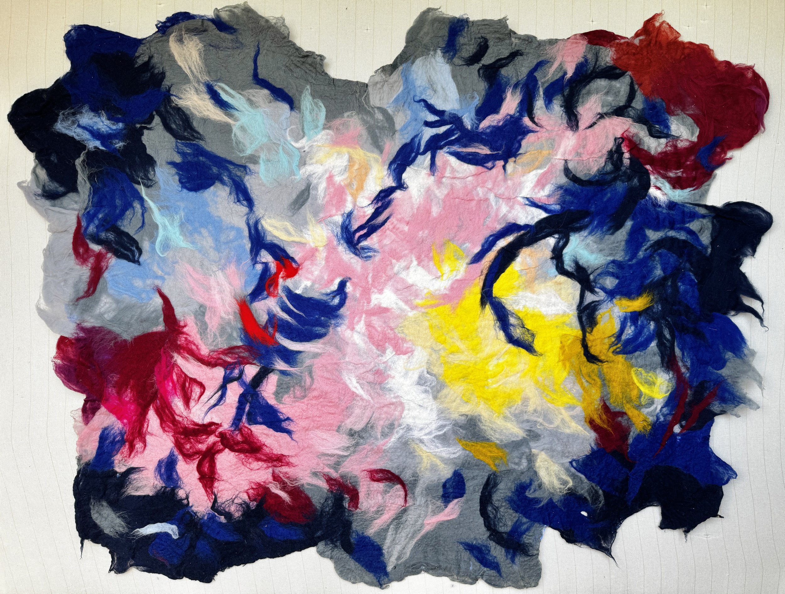  “B” felted tapestry, 220 x 180 cm, wool, canvas, 2025