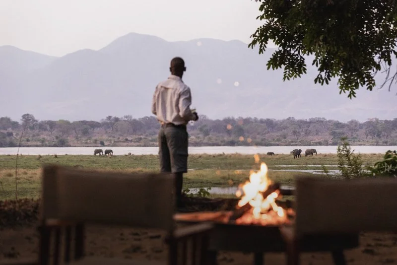 Evening Fire, Mana Pools Lodge