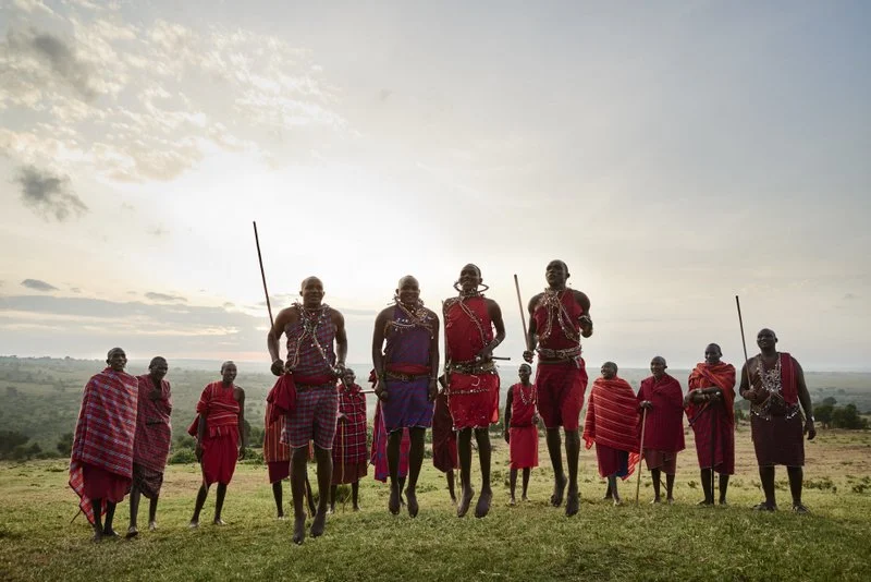 Maasai Warrior Jumping, Maasai Mara National Reserve, Kenya
