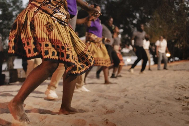 Traditional Zambian dancers captivating guests at the lodge