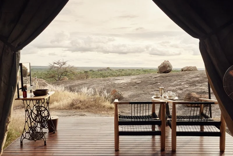 View from a guest tent overlooking the South Serengeti, Tanzania