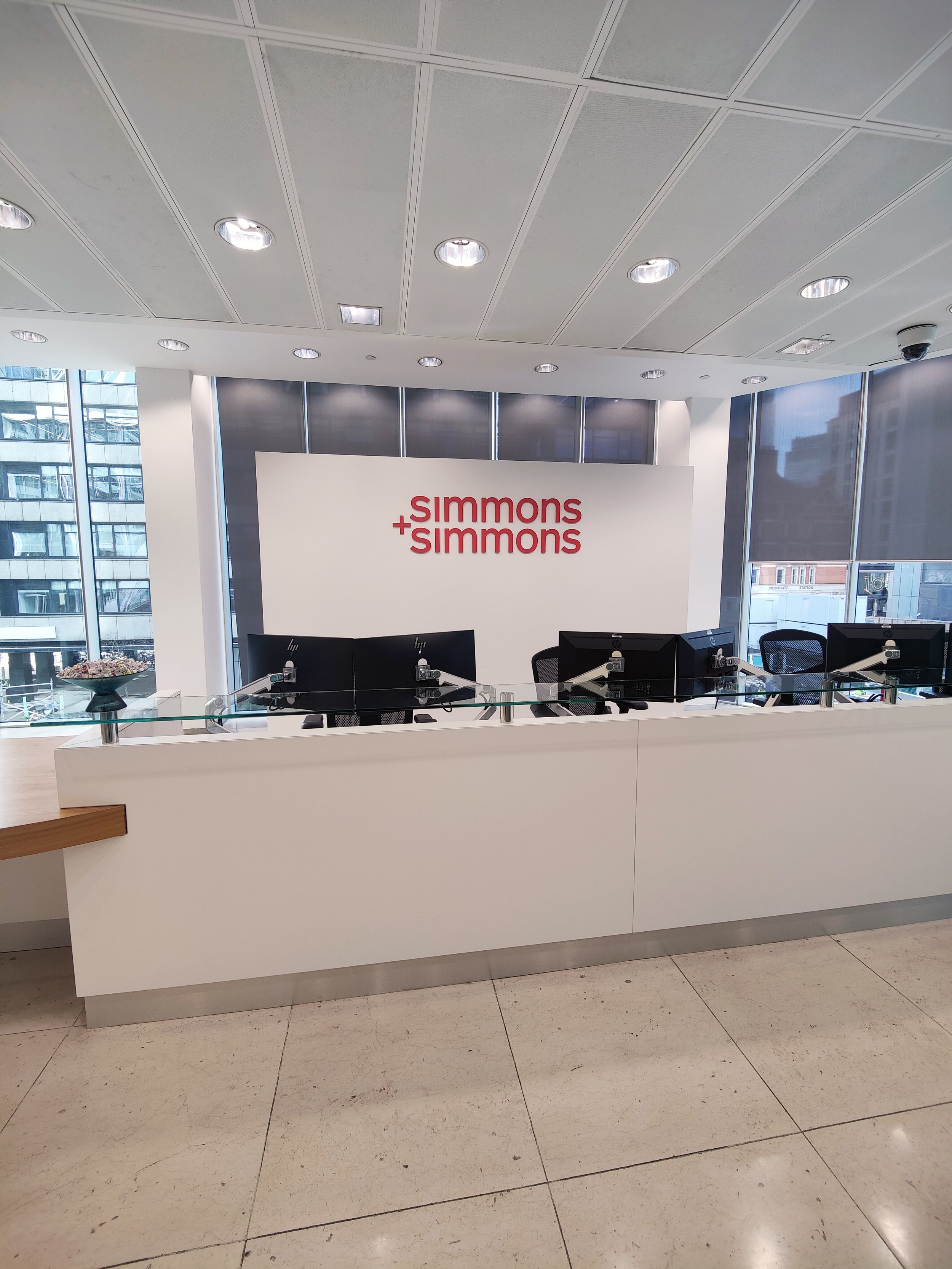 simmons & simmons reception sign