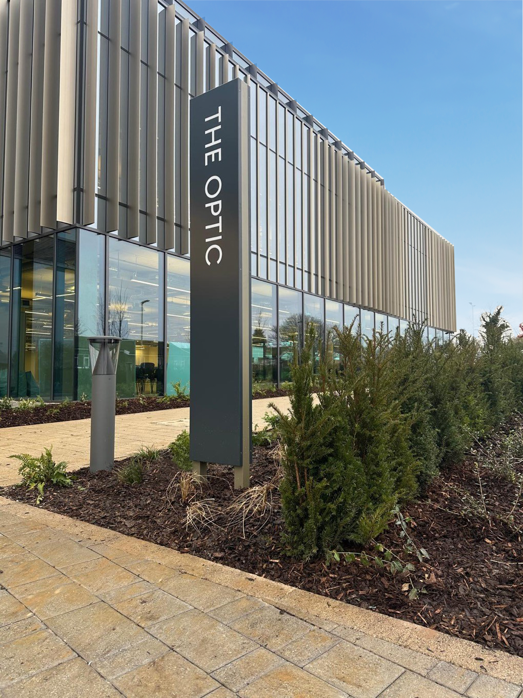 Exterior Signage outside The Optic building