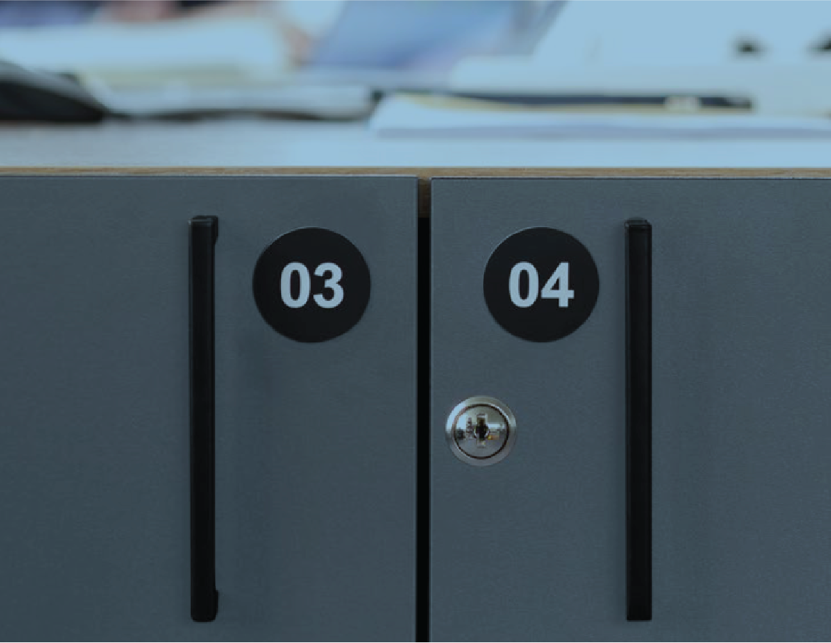 Round black painted stainless steel locker tags