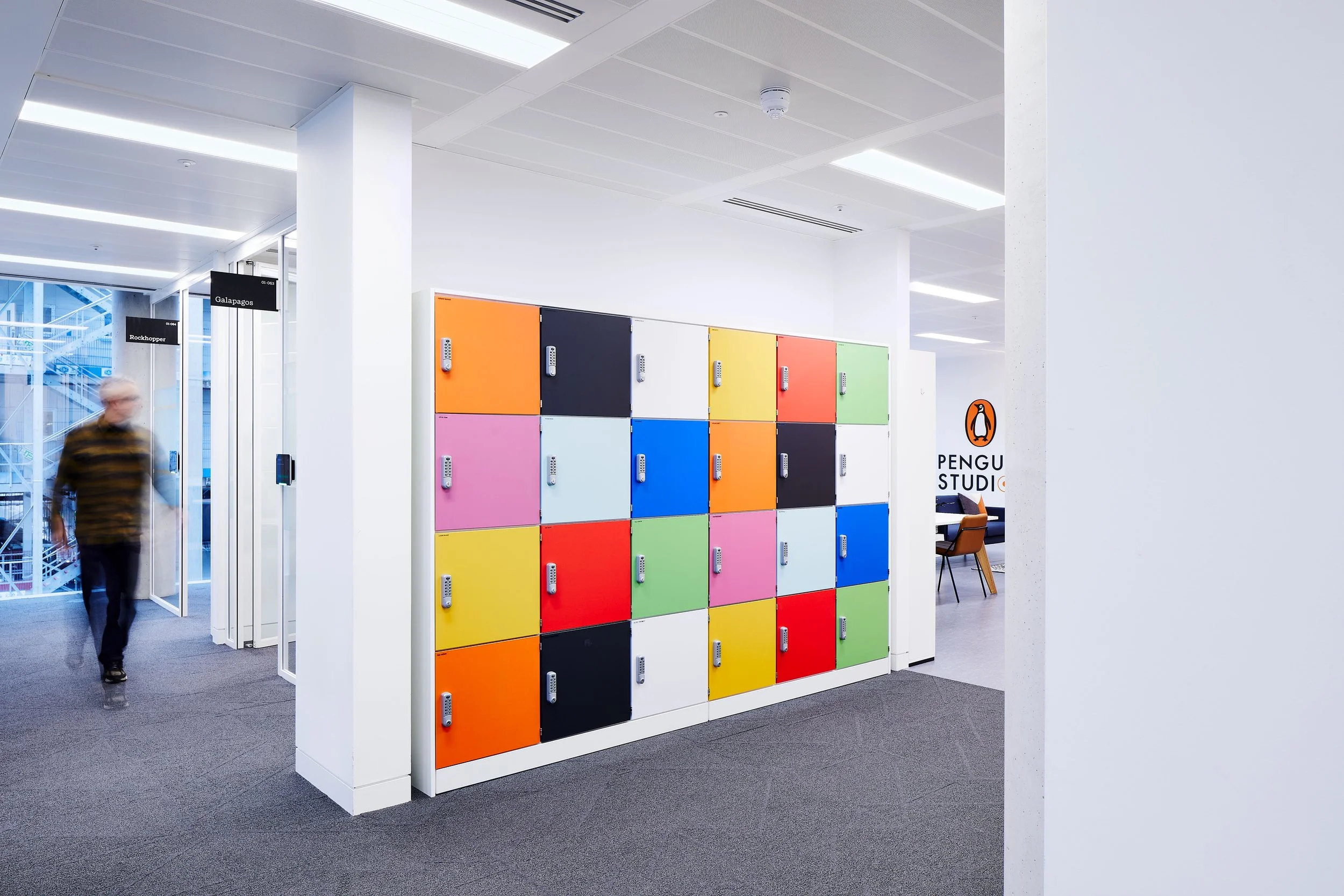 Locker wrapping with bright multi coloured vinyl