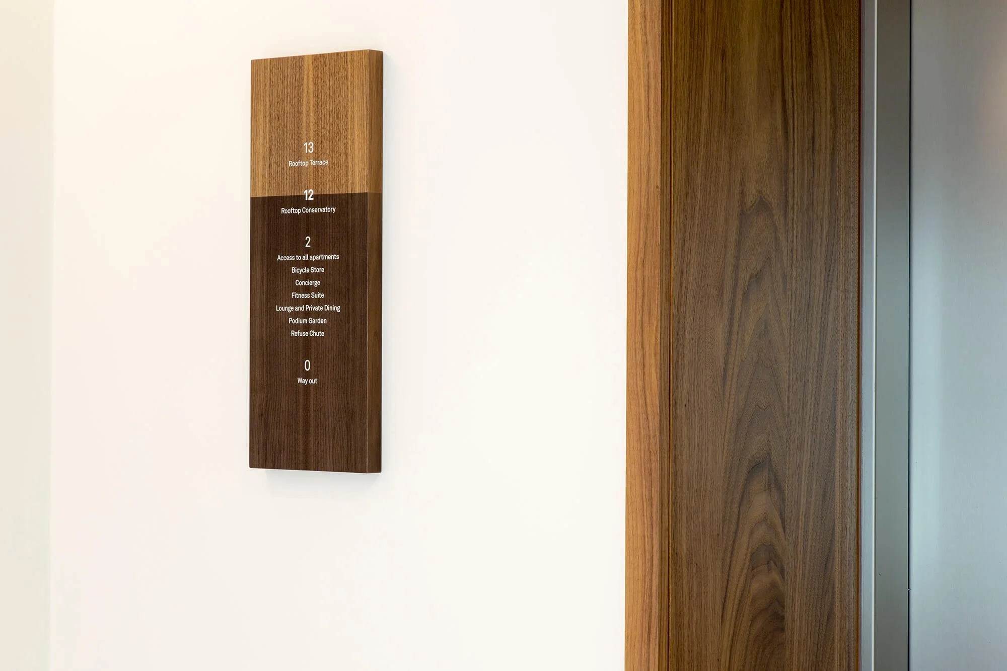 Wooden wayfinding signage