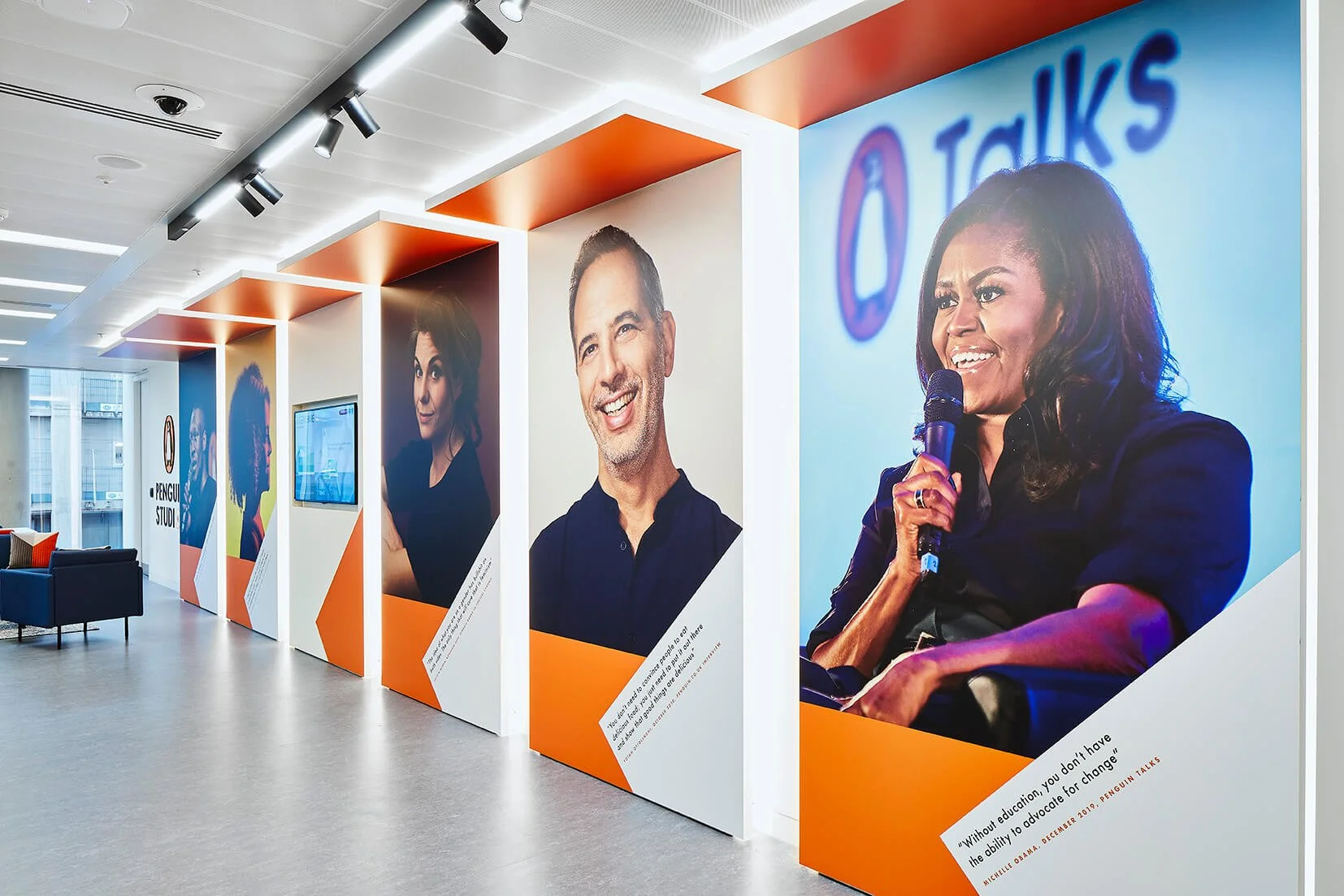 Wall graphics in sections