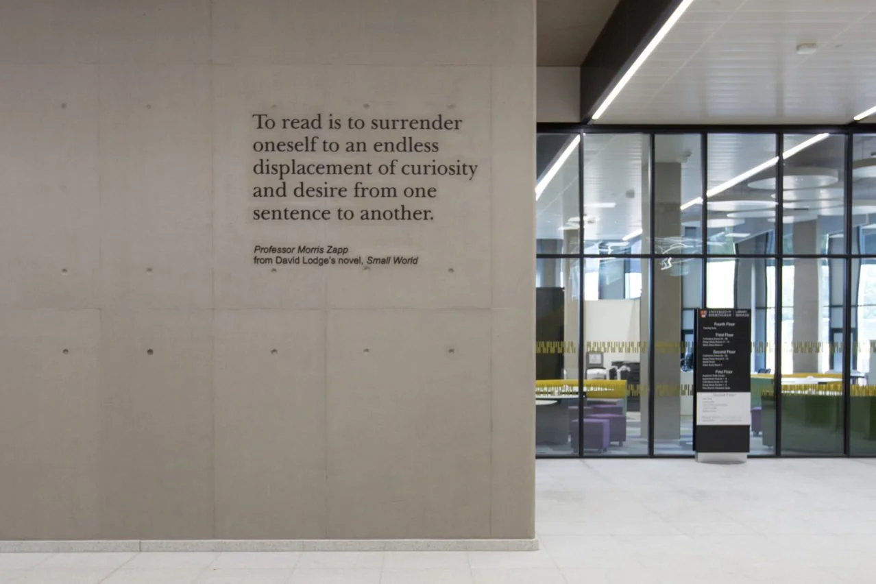 University of Birmingham Library Internal Wall mounted letters