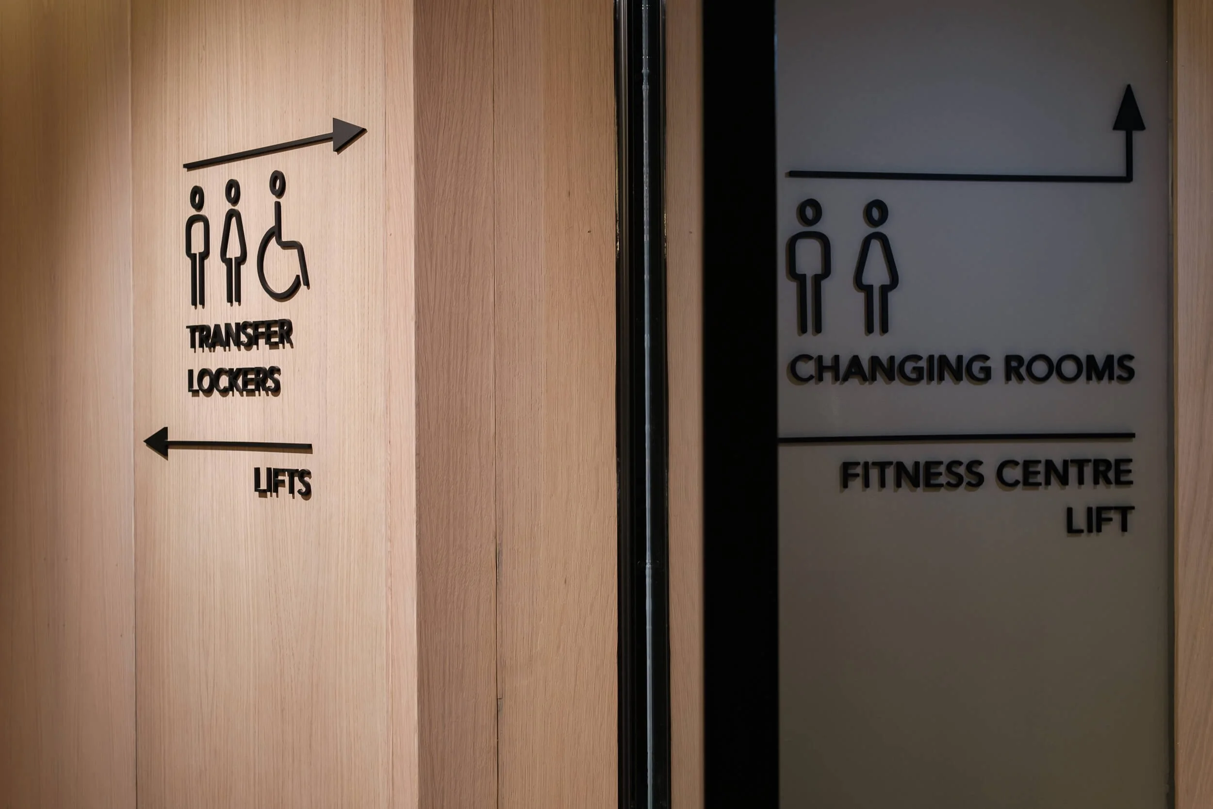 Wayfinding signage in a hotel