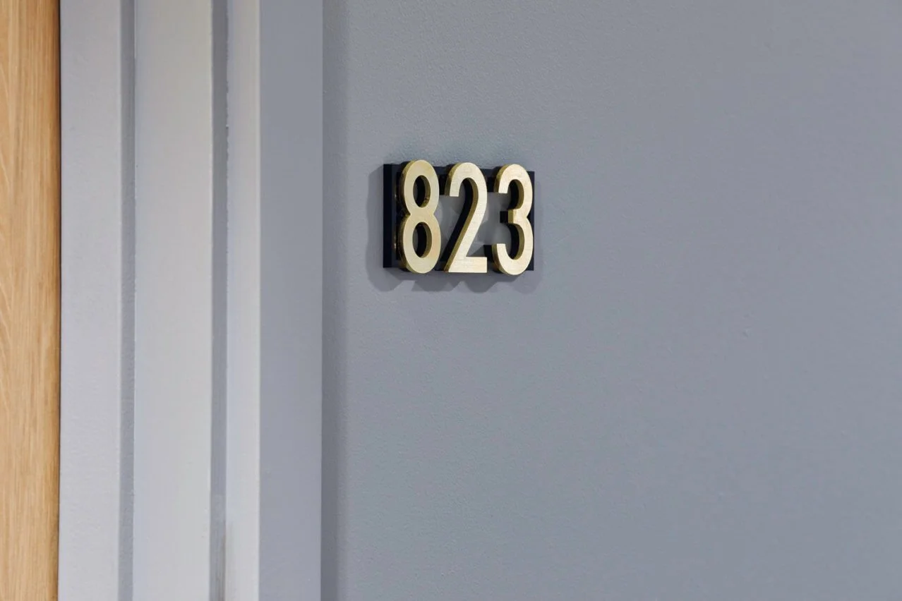 satin brass room numbers